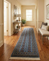 Samarkand Elegance Collection Area Rug -  Margilan (Blue) Runner Blue  lifestyle 76