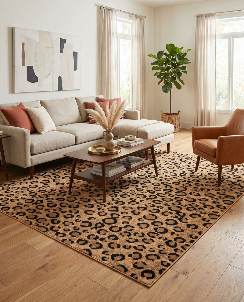 Savannah Sojourn Collection Area Rug -  Mara Rectangle Light Brown  lifestyle 22