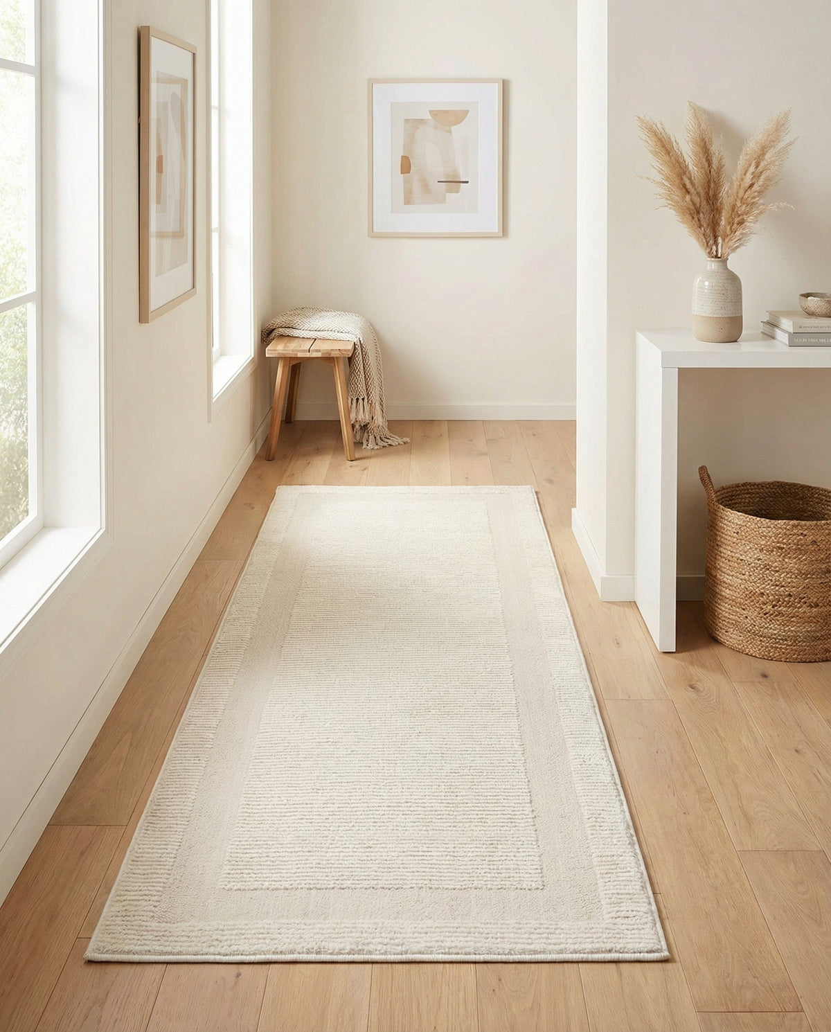 Haven Tapestry Collection Area Rug -  EmberHollow Runner Ivory White  lifestyle 21