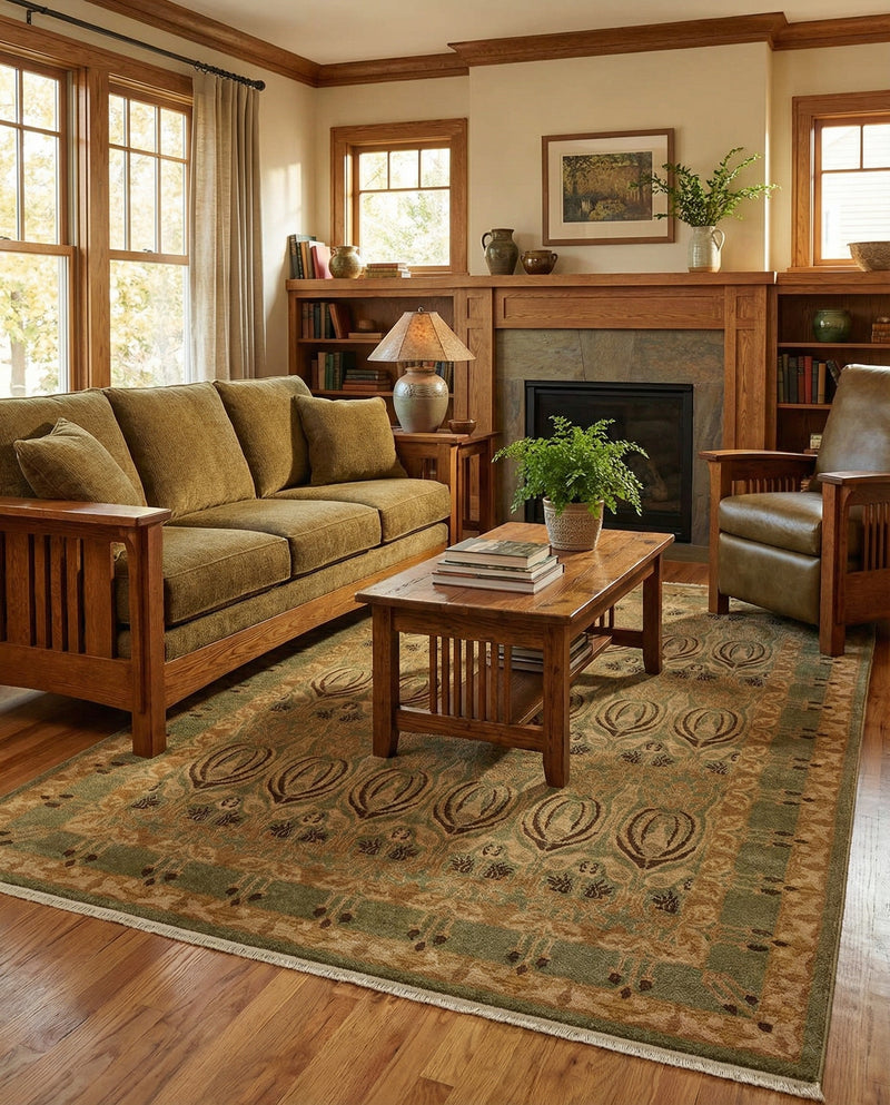 Chelsea Elegance Collection Area Rug -  Brompton (Light Green) Rectangle Light Green  lifestyle 24