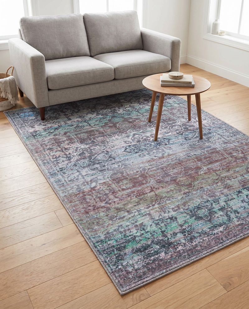 Baroque Era Collection Area Rug - Versailles (Blue Green) Rectangle Blue Green  lifestyle 24