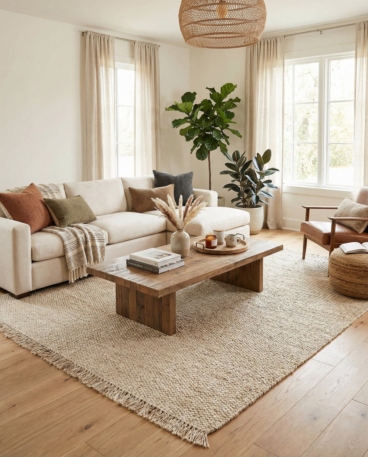 Savannah Jute Collection Area Rug - Seashore Square Ivory  lifestyle 202