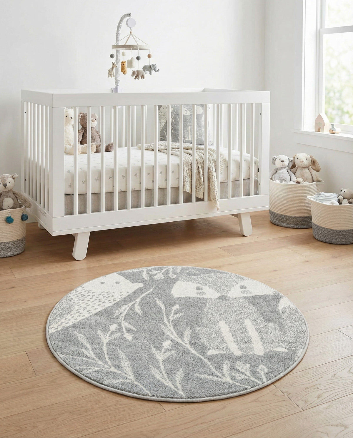 Wonder Tykes Collection Area Rug -  Quirky Round Gray  lifestyle 81