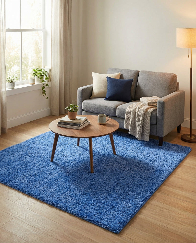 Plush Oasis Collection Area Rug - Serenity (Periwinkle Blue) Square Periwinkle Blue  lifestyle 49