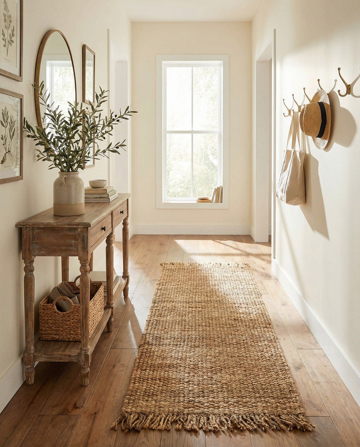 Savannah Jute Collection Area Rug - Seashore Runner Natural  lifestyle 188