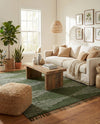 Thar Cotton Collection Area Rug - Jaisalmer (Green) Square Green  lifestyle 68