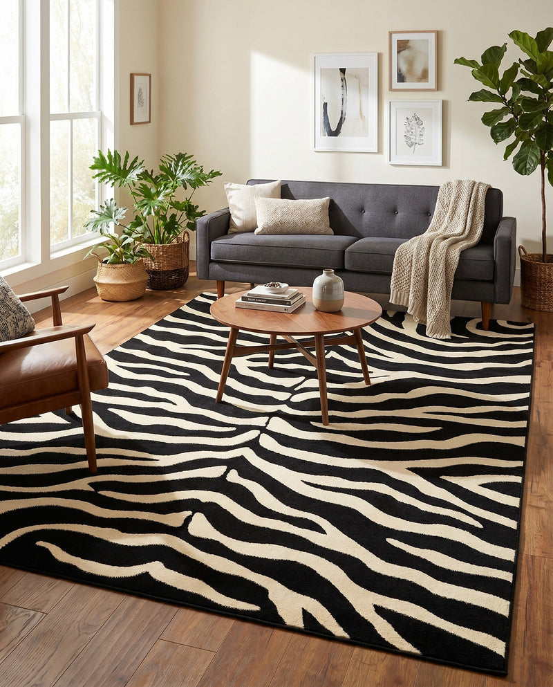 Savannah Sojourn Collection Area Rug -  Kilimanjaro Rectangle Black  lifestyle 29