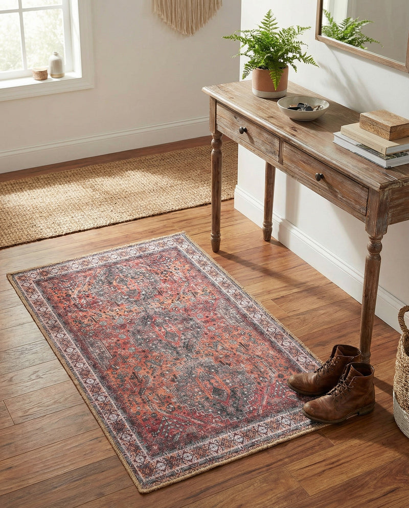 Heritage Elegance Collection Area Rug -  Uffizi Rectangle Rust Red  lifestyle 17