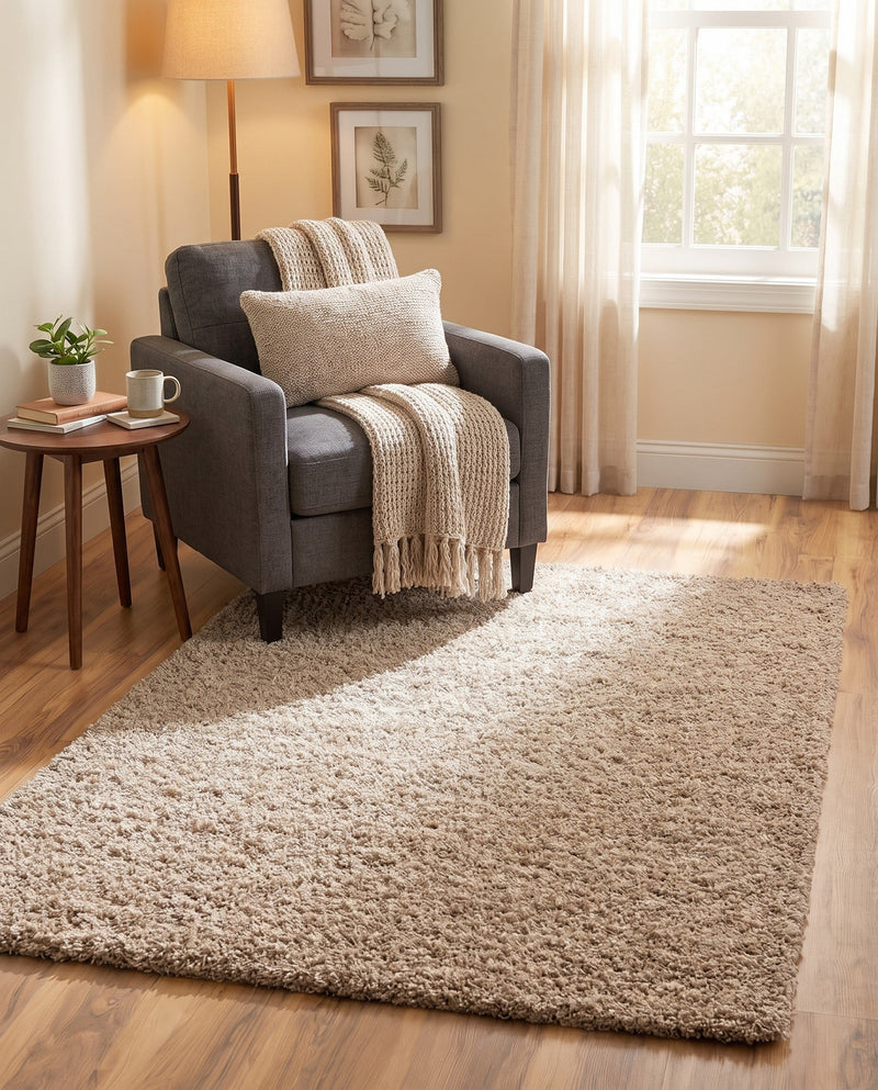 Plush Oasis Collection Area Rug - Serenity (Taupe) Rectangle Taupe  lifestyle 40