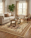 Tabriz Tapestries Collection Area Rug - Azerbaijan (Ivory) Rectangle Ivory  lifestyle 23