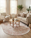 Luminara Sands Collection Area Rug - Elysium (Carnation Pink) Oval Carnation Pink  lifestyle 32