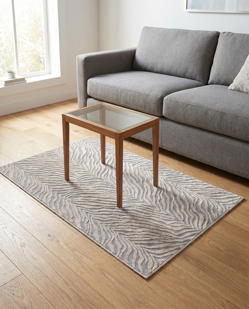 Bloomsbury Elegance Collection Area Rug -  Chelsea Rectangle Gray and Ivory  lifestyle 59