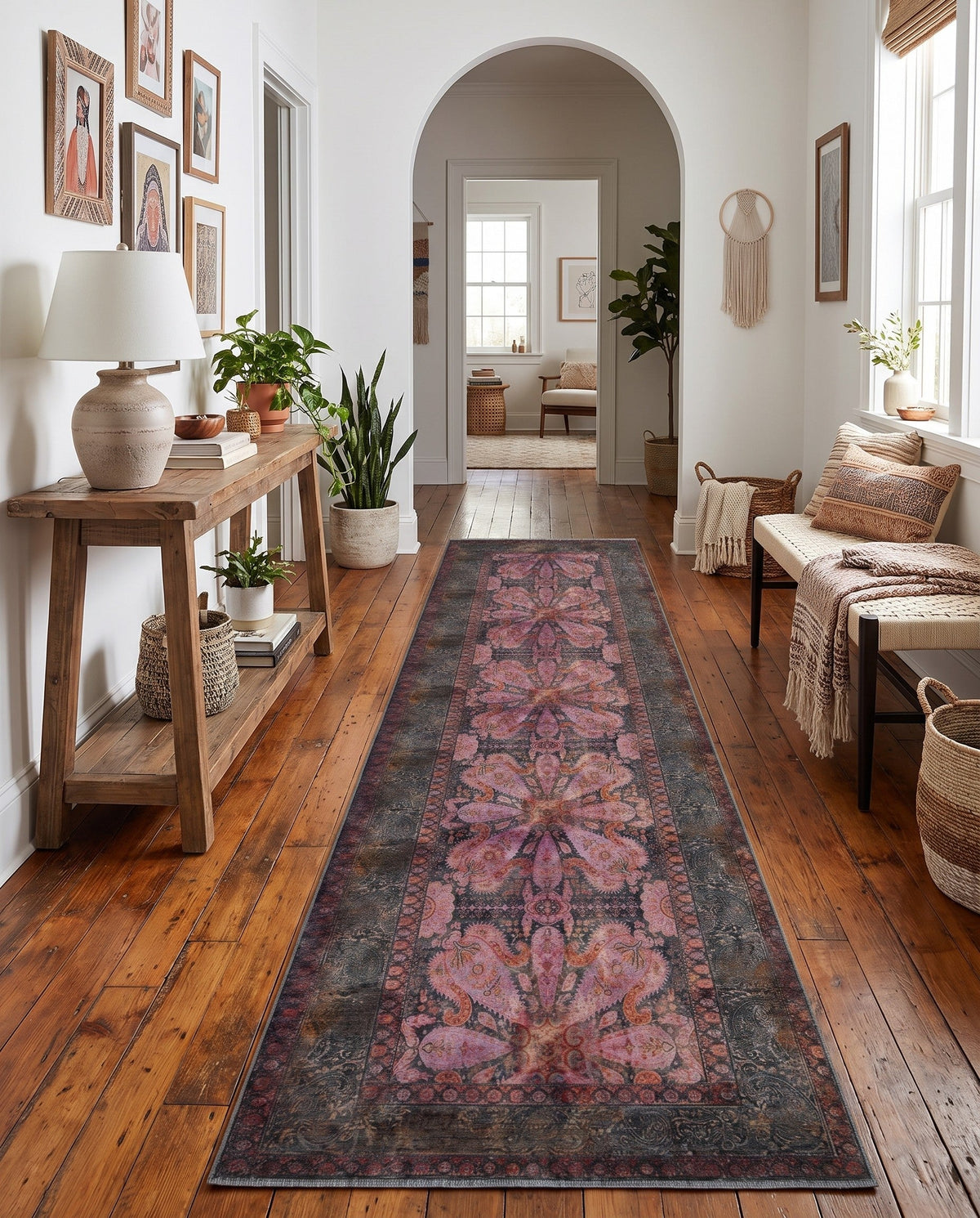 Maranta Collection Area Rug - Paramaribo Runner Pink  lifestyle 54
