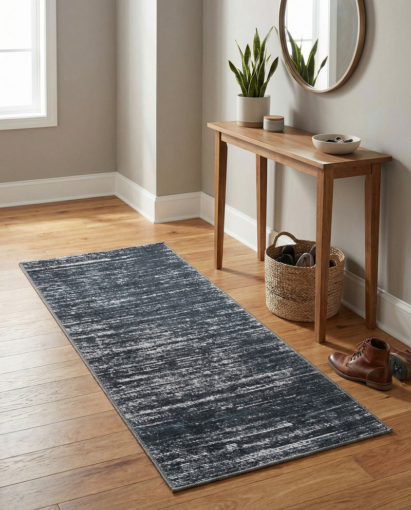 Sahara Essence Collection Area Rug - Oasis (Black) Runner Black  lifestyle 46