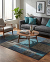 Autumn Meadow Collection Area Rug -  Sycamoreside (Blue Gray) Rectangle Blue Gray  lifestyle 6