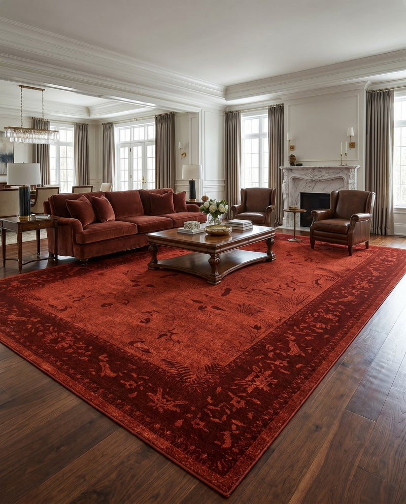 Horizon Collection Area Rug -  Apex (Rust Red) Rectangle Rust Red  lifestyle 14