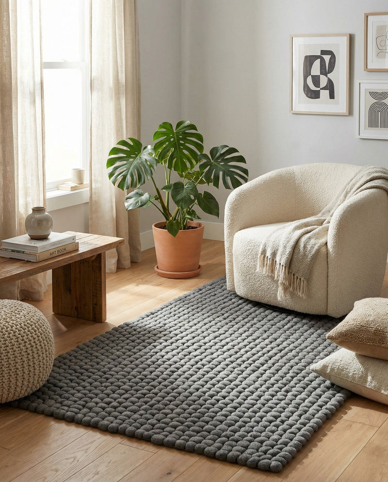 Woolen Sphere Collection Area Rug - Orbsburg (Gray) Rectangle Gray  lifestyle 23