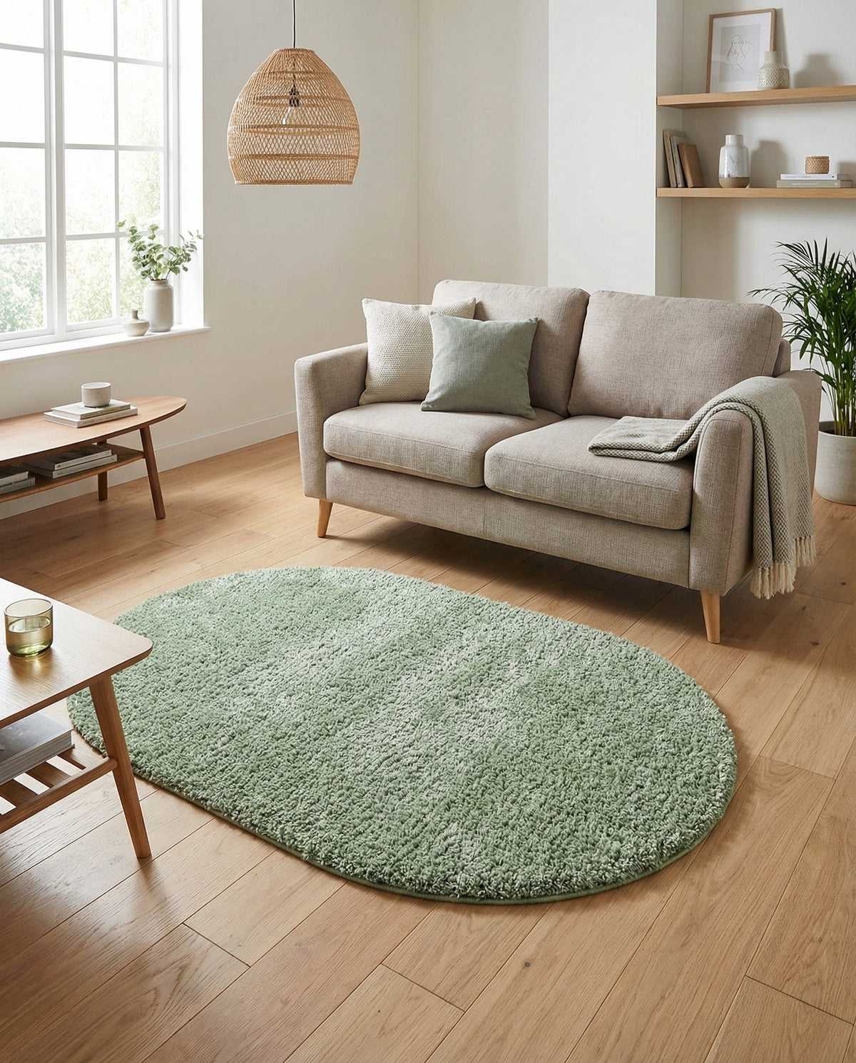 Alpine Plush Collection Area Rug -  Cortina (Sage) Oval Sage  lifestyle 43