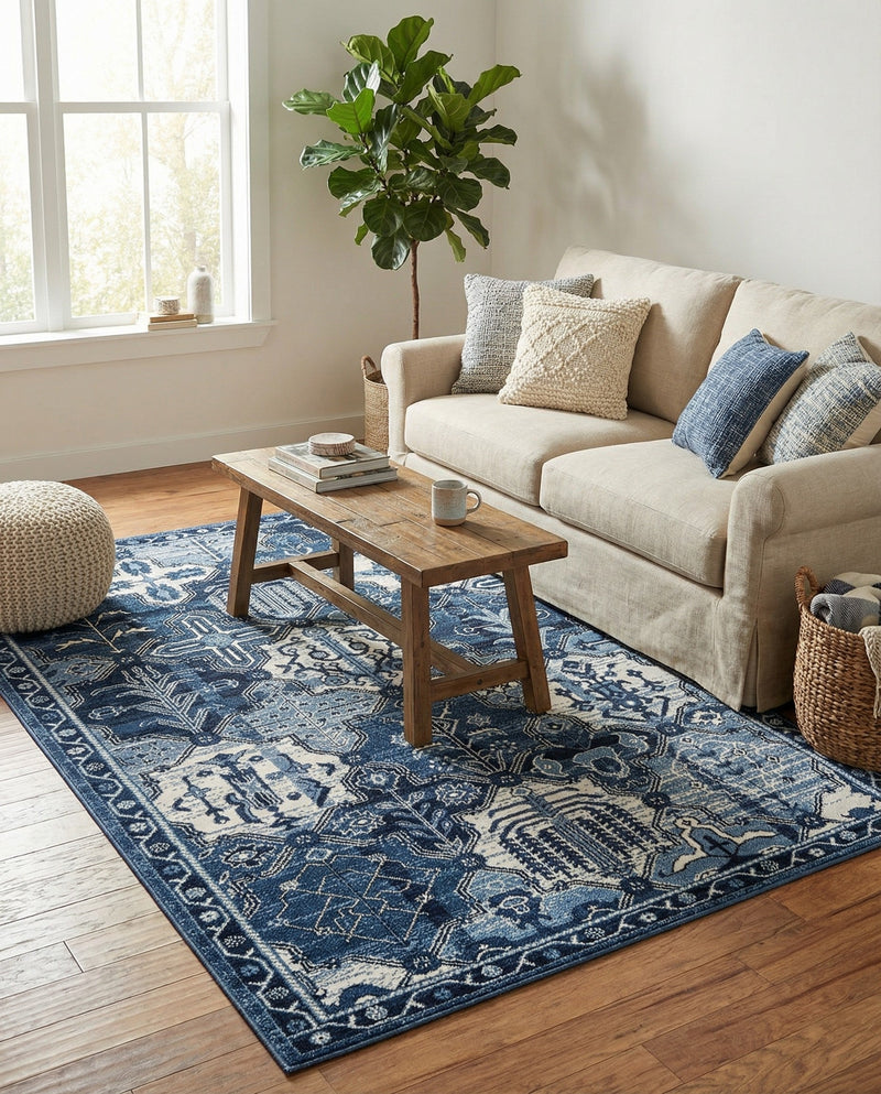 Horizon Collection Area Rug - Dawn Rectangle Blue  lifestyle 63