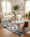 Cozy Cove Shag Collection Area Rug -  Seabreeze Rectangle Blue  lifestyle 32
