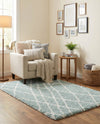 Cozy Haven Shag Collection Area Rug - Serenity (Sage Green) Rectangle Sage Green  lifestyle 6