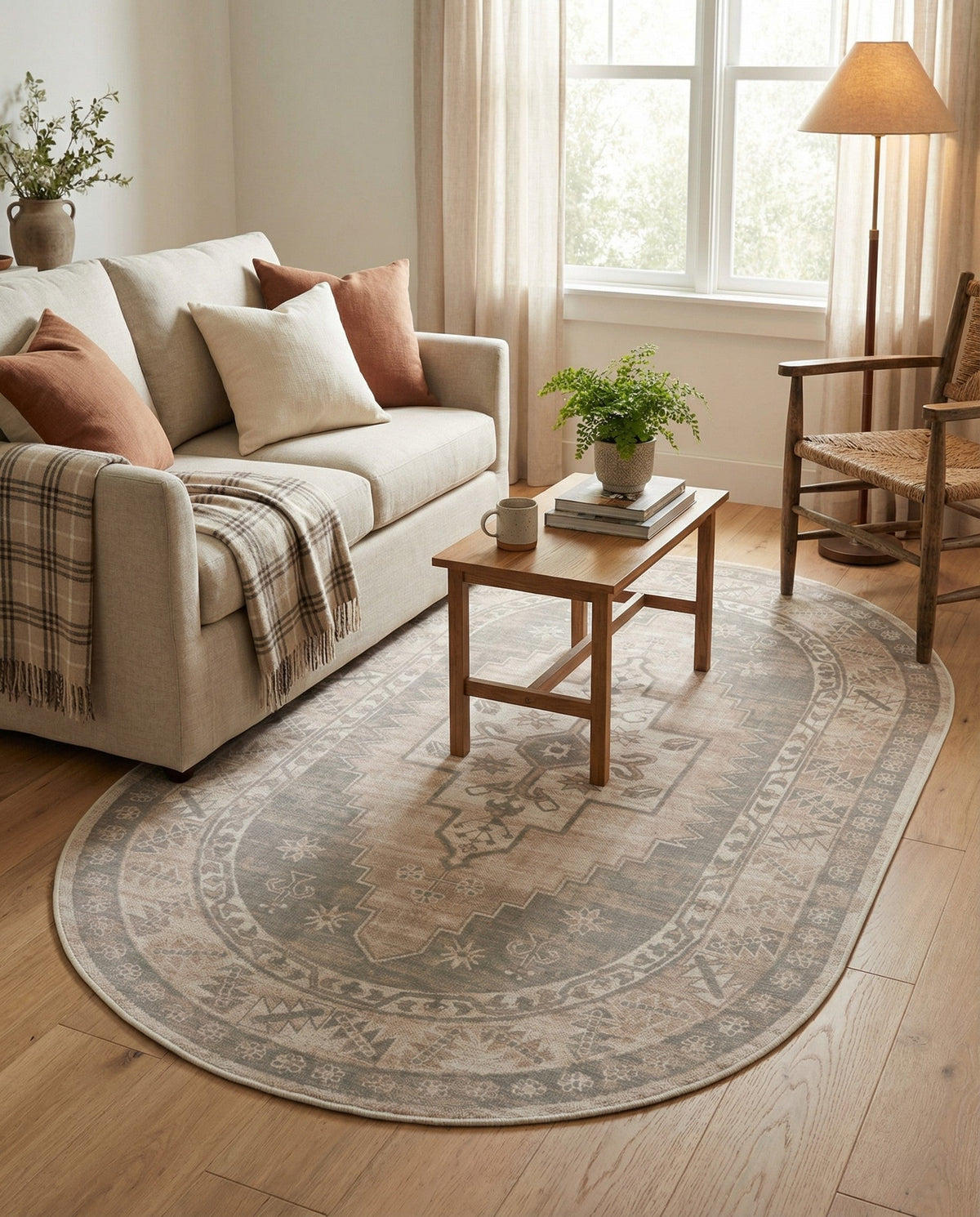 Savannah Series Collection Area Rug -  Augusta (Mink) Oval Mink  lifestyle 118