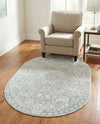 Coastal Haven Collection Area Rug - Seabreeze (Gray) Oval Gray  lifestyle 76