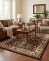 Isfahan Elegance Collection Area Rug - Naghsh-e Jahan (Brown) Rectangle Brown  lifestyle 6