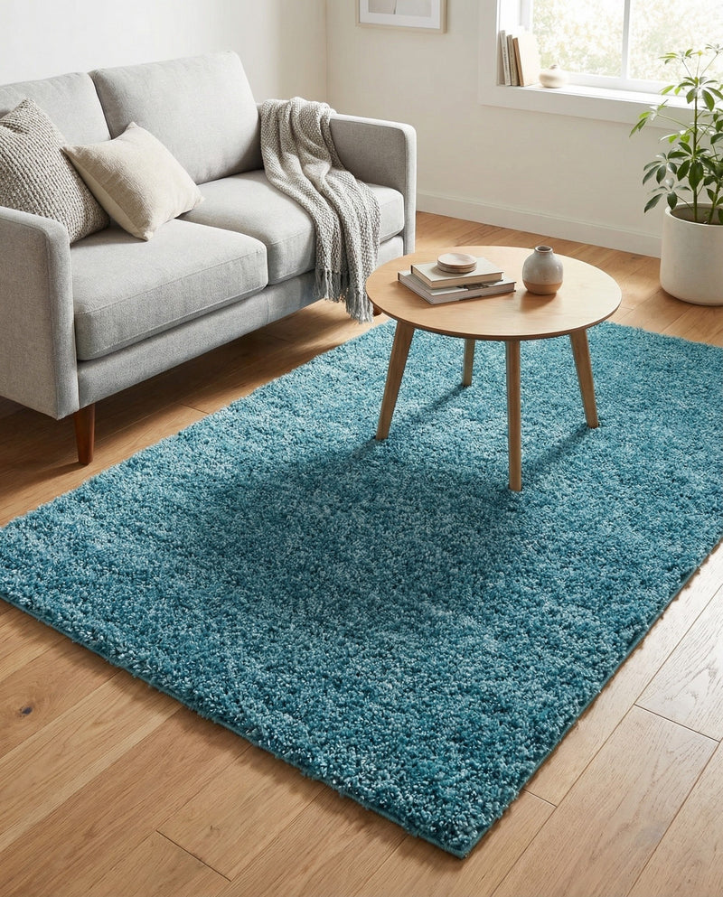 Cozy Comfort Shag Collection Area Rug - Haven (Turquoise) Rectangle Turquoise  lifestyle 7