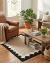 Caspian Wool Collection Area Rug - Baku Rectangle Gray and Black  lifestyle 19