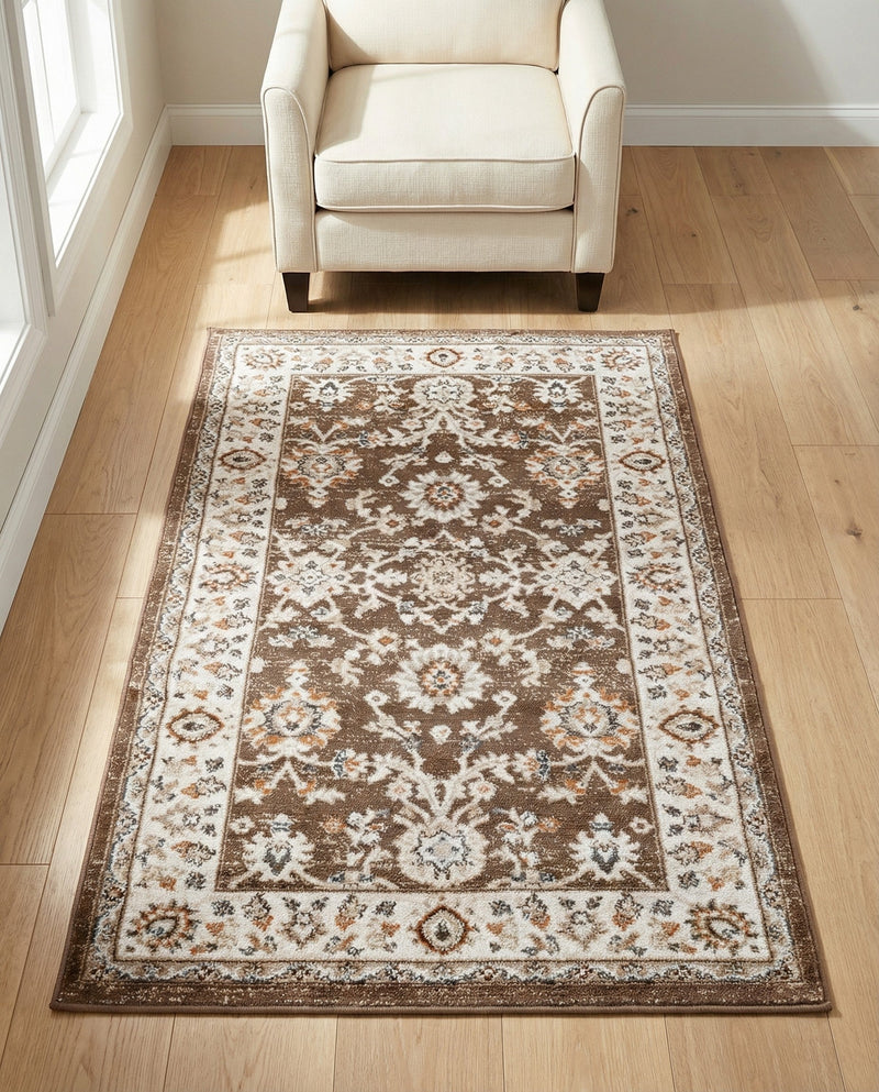 Savannah Elegance Collection Area Rug - Augusta (Brown) Rectangle Brown  lifestyle 31