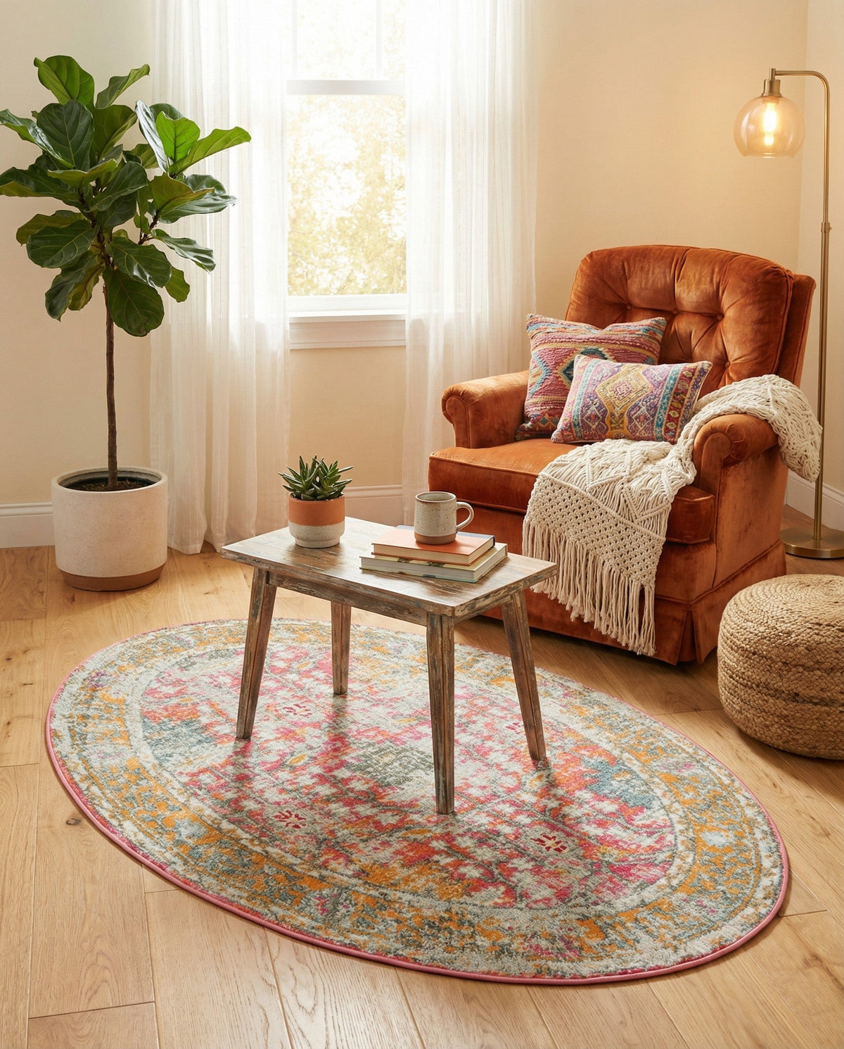 Arcadia Rugs Collection Area Rug -  Olympus Oval Pink  lifestyle 166