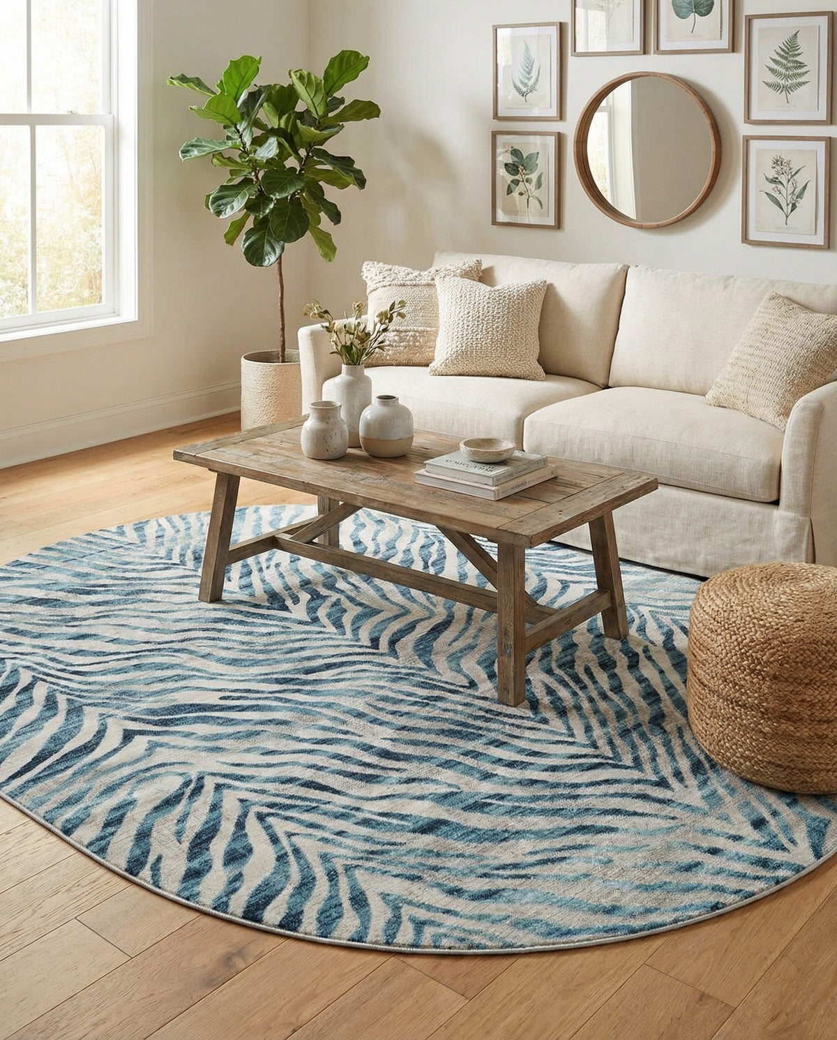 Bloomsbury Elegance Collection Area Rug -  Chelsea Oval Blue  lifestyle 193