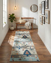 Colorburst Oasis Collection Area Rug -  Mosaic Runner Ivory Gray Blue  lifestyle 79