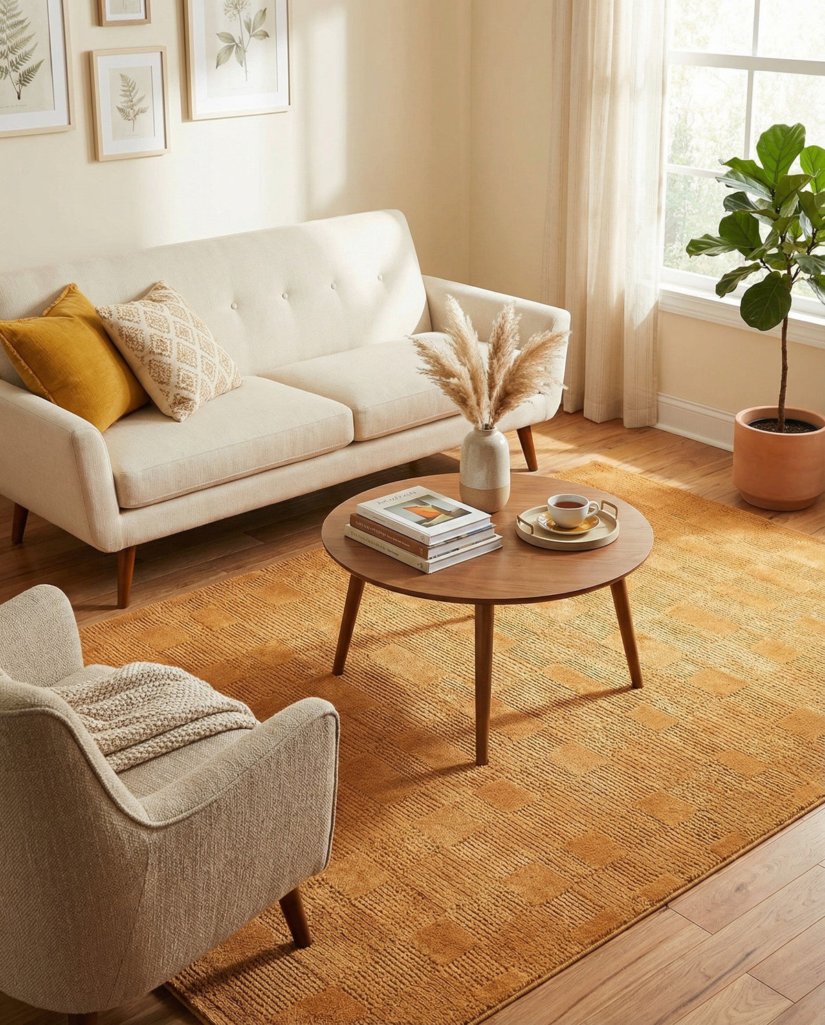 Haven Tapestry Collection Area Rug -  SereneCove Rectangle Goldenrod Glow  lifestyle 38