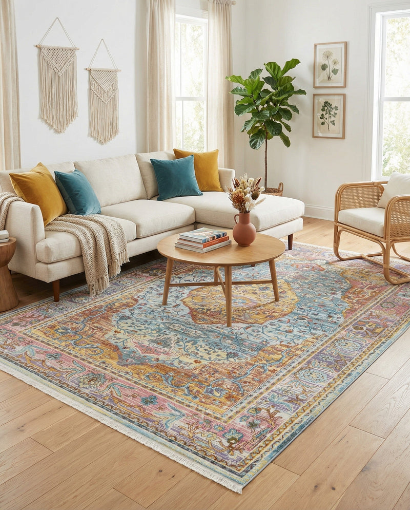 Caribbean Breeze Collection Area Rug -  Vieques Rectangle Light Blue  lifestyle 36