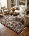 Persian Elegance Collection Area Rug -  Hamedan (Burgundy) Rectangle Burgundy  lifestyle 5
