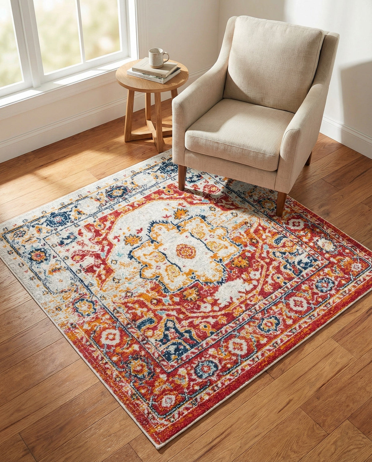 Parisian Elegance Collection Area Rug - Versailles (Rust Red) Square Rust Red  lifestyle 92