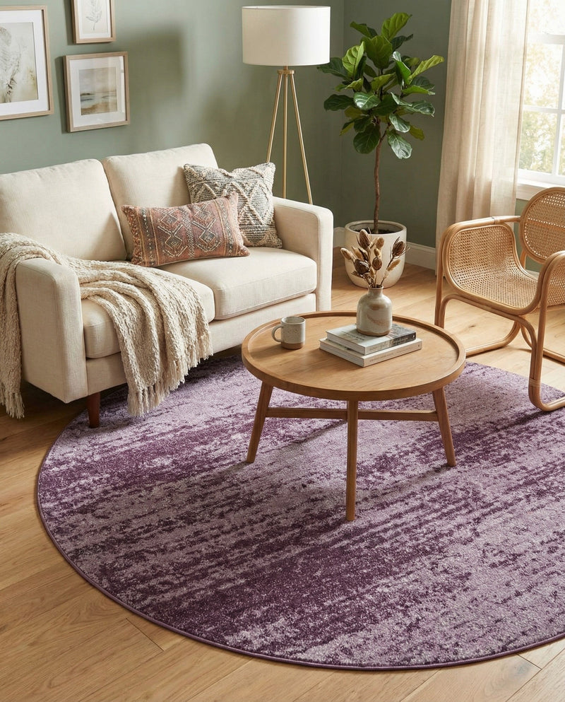 Studio Haven Collection Area Rug -  Gallery (Violet) Round Violet  lifestyle 66