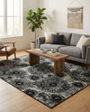 Riviera Elegance Collection Area Rug -  Monaco (Black) Rectangle Black  lifestyle 15