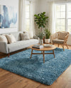 Eternal Plush Oasis Collection Area Rug -  Tranquility (Aegean Blue) Rectangle Aegean Blue  lifestyle 11