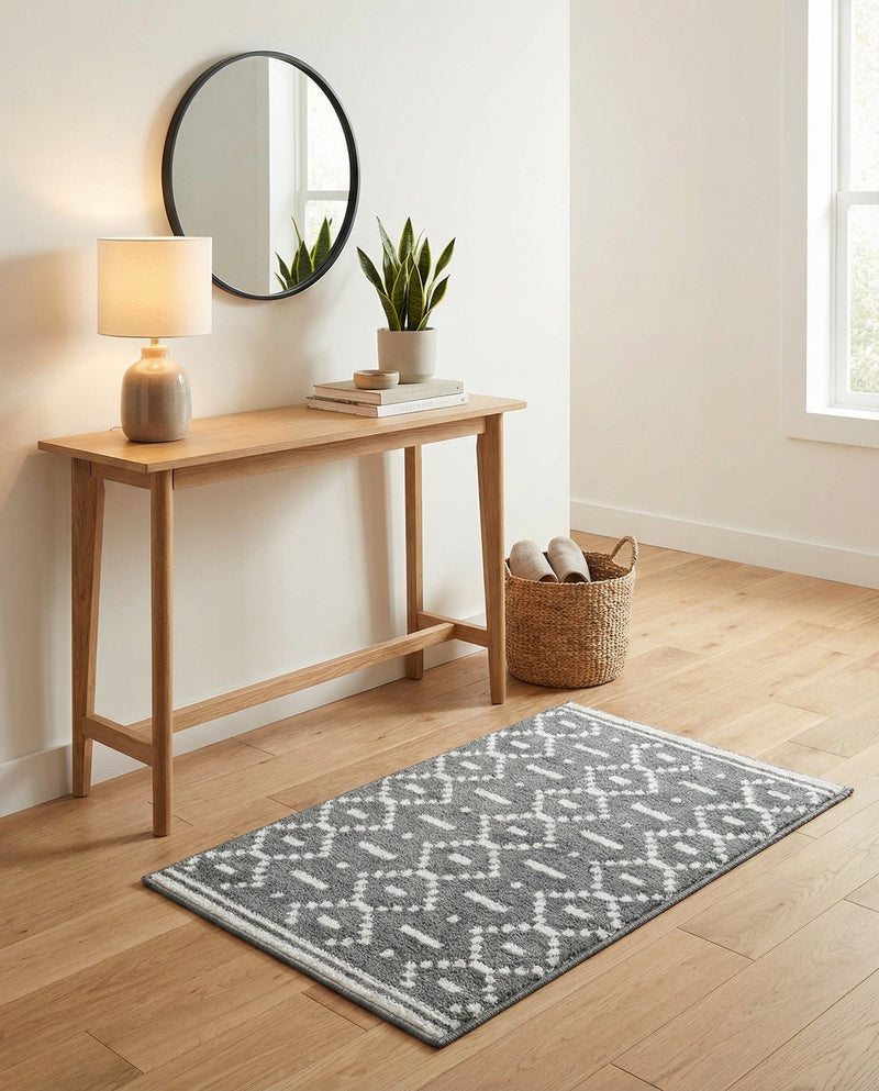 Copenhagen Edge Collection Area Rug -  Tivoli Rectangle Gray  lifestyle 54