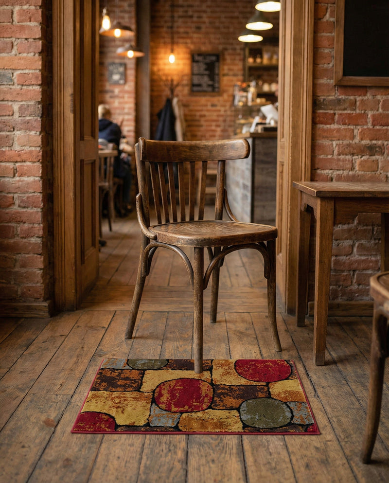 Bistro Lounge Collection Area Rug -  Cappuccino Rectangle Multi  lifestyle 29