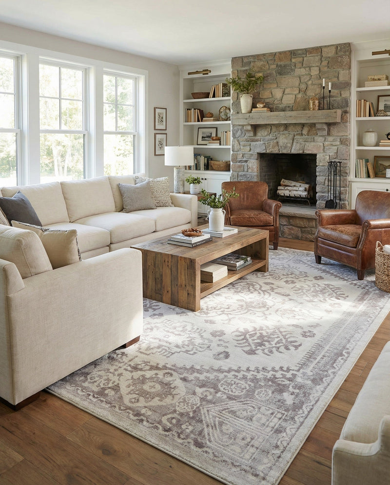 Cambridge Classics Collection Area Rug -  Fitzwilliam (Cream) Rectangle Cream  lifestyle 6