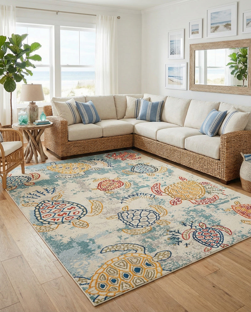 Sorrento Shores Collection Area Rug -  Massa Rectangle Beige  lifestyle 36
