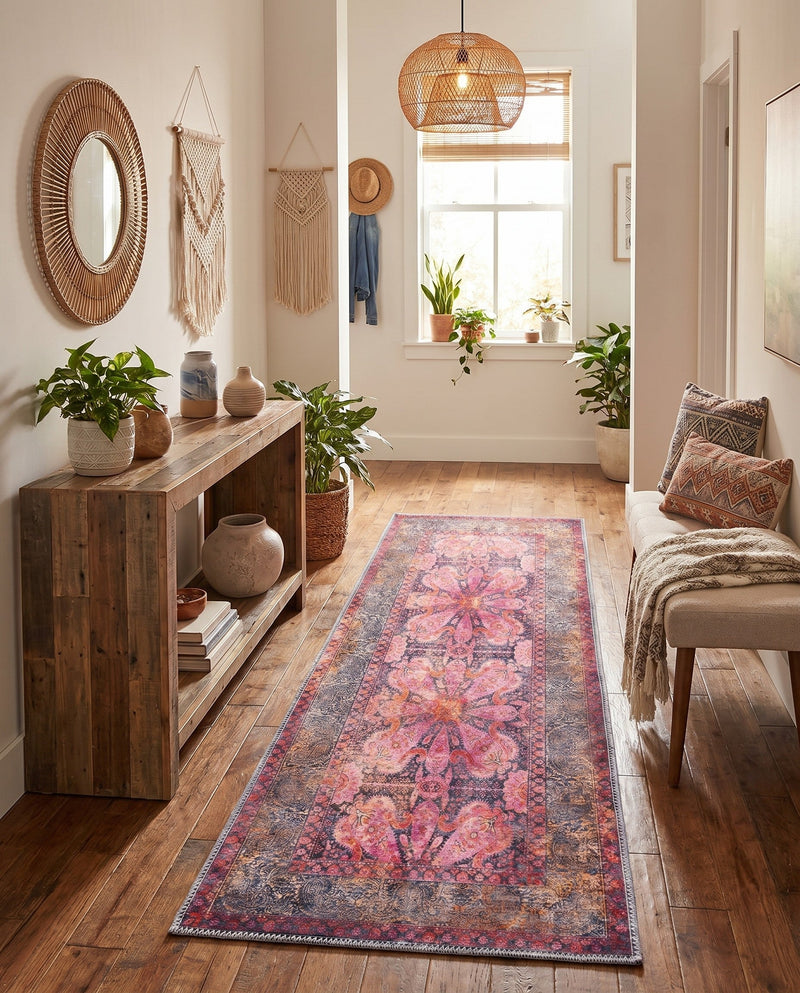 Maranta Collection Area Rug - Paramaribo Runner Pink  lifestyle 45