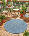 Seaside Serenity Collection Area Rug - Veranda (Blue) Round Blue  lifestyle 39