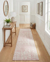 Brighton Stripes Collection Area Rug - Sussex (Pink) Runner Pink  lifestyle 21