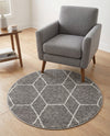 Trellis Mosaic Collection Area Rug - Arborville (Light Gray) Round Light Gray  lifestyle 52
