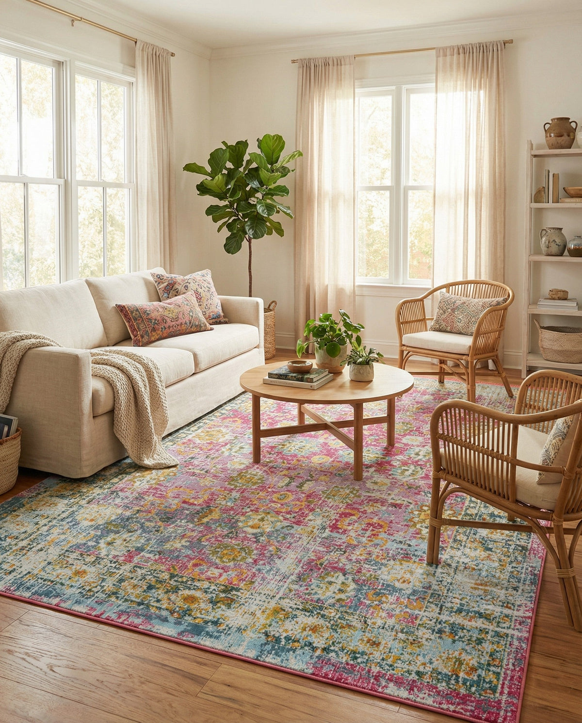 Arcadia Rugs Collection Area Rug -  Shangri-La Rectangle Pink  lifestyle 31
